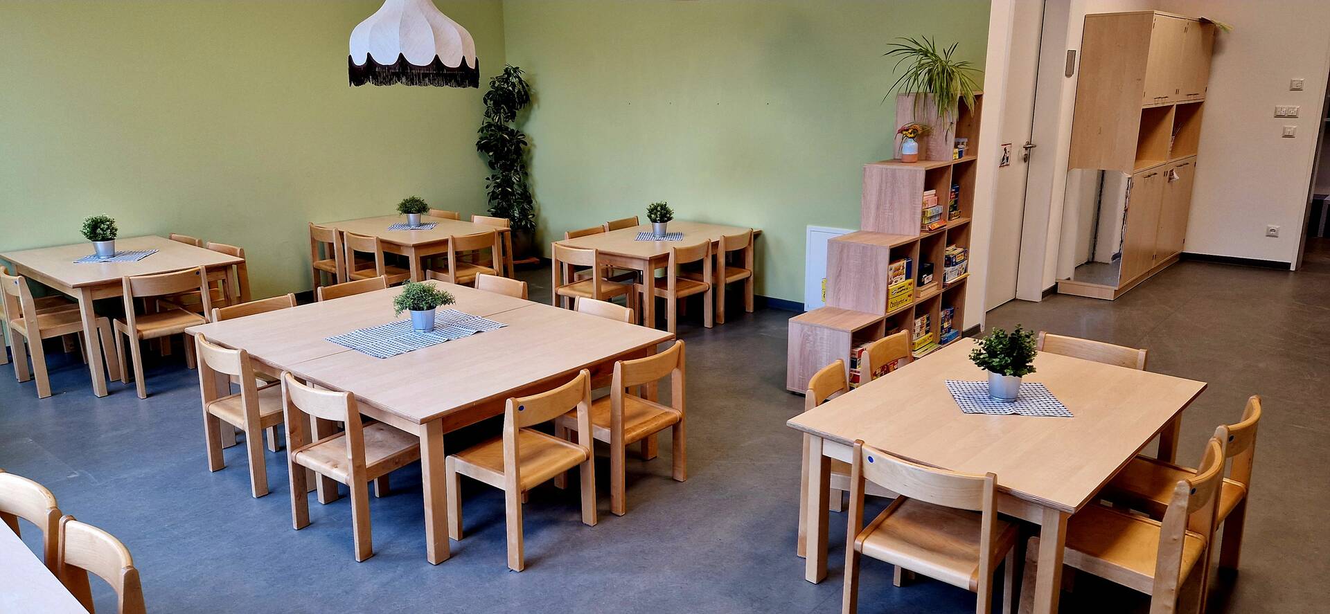 Dining area with tables and chairs