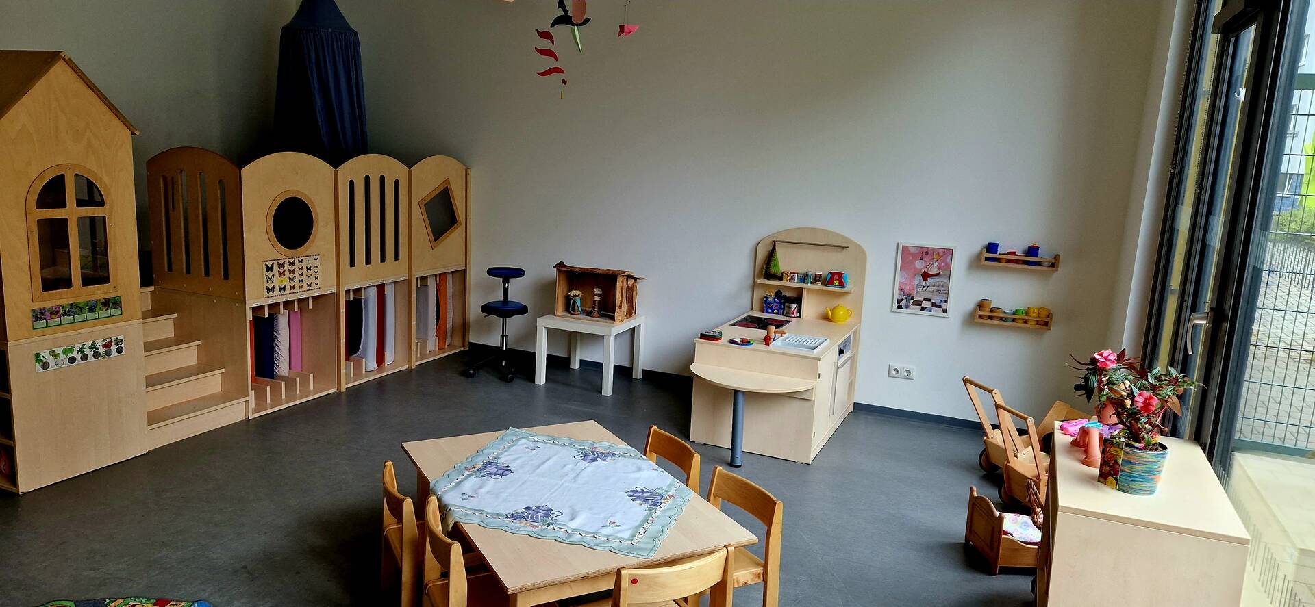 Playroom with various options for role-play