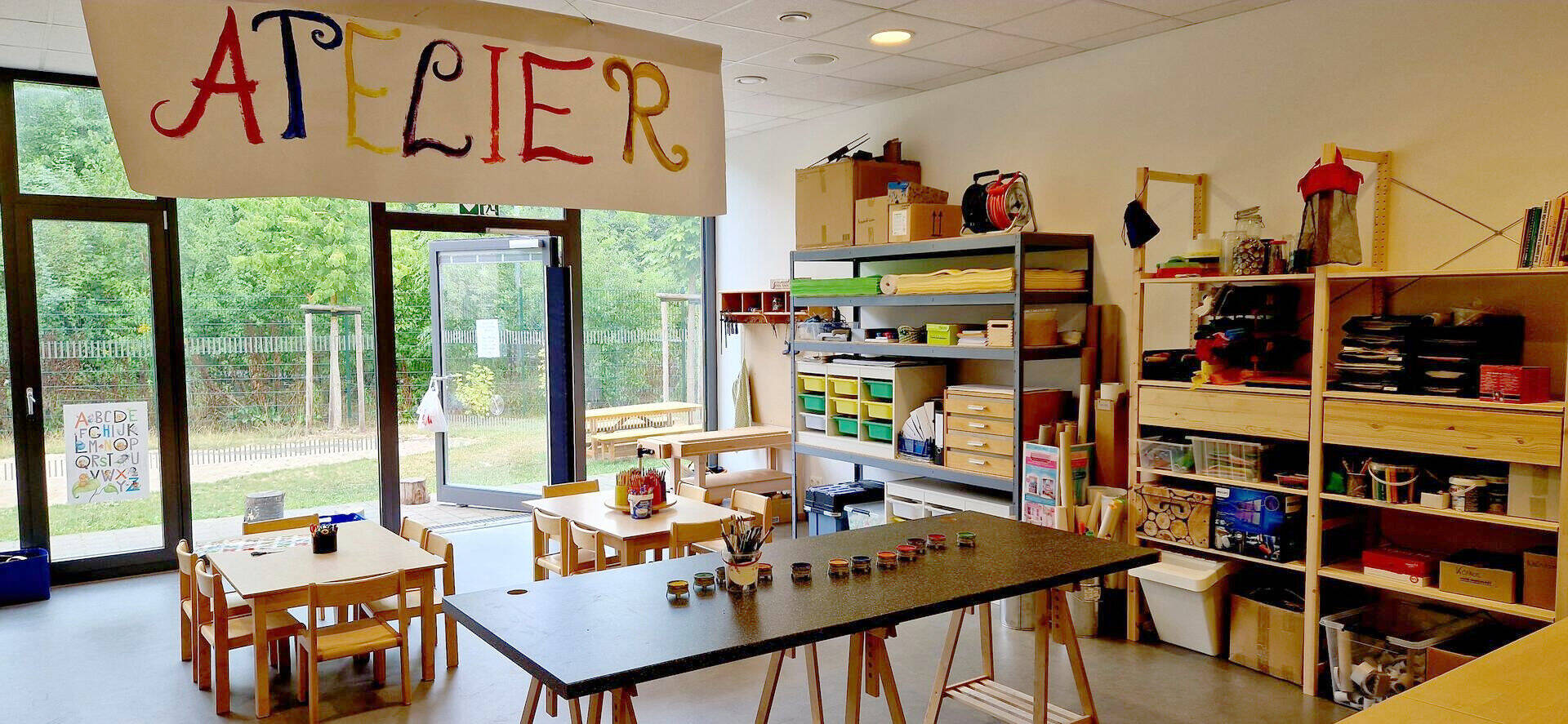 Creative room with pictures and play areas